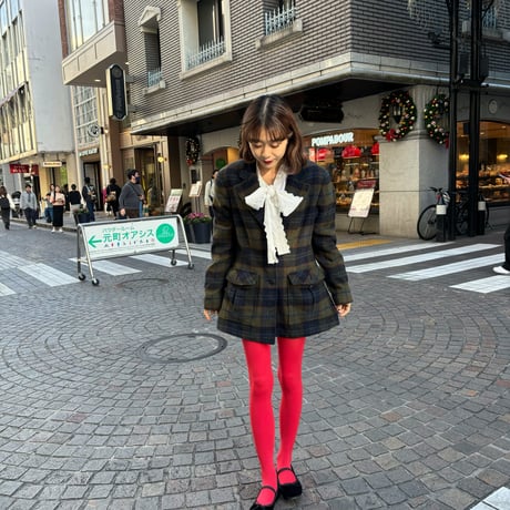 Vintage British check wool coat
