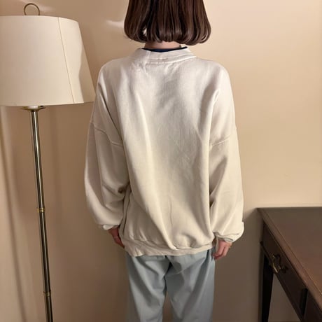 Vintage blue heart embroidery sweat