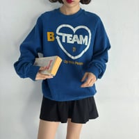 Vintage blue heart & back print sweat