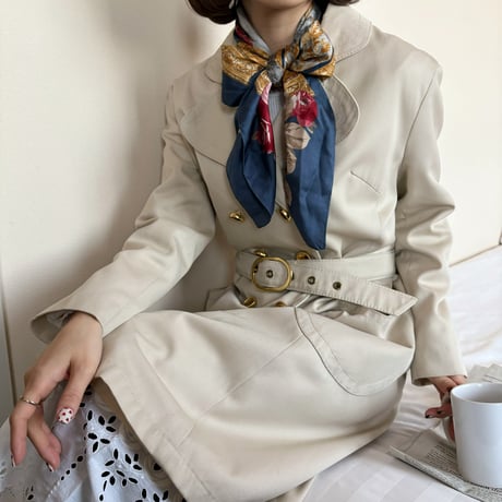 Vintage gold button trench coat