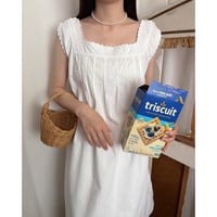 Vintage embroidery scallop cotton dress