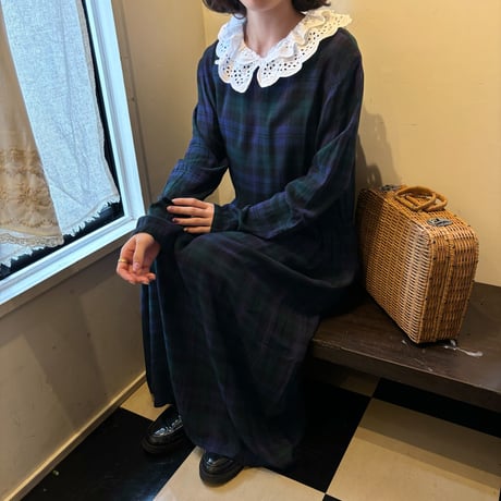 Vintage tartan check one-piece