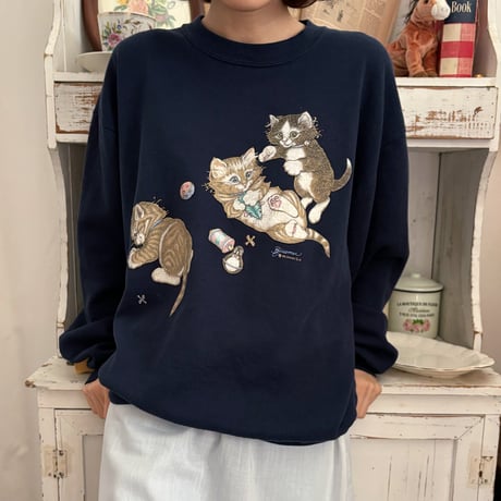 Vintage girly kittens sweat
