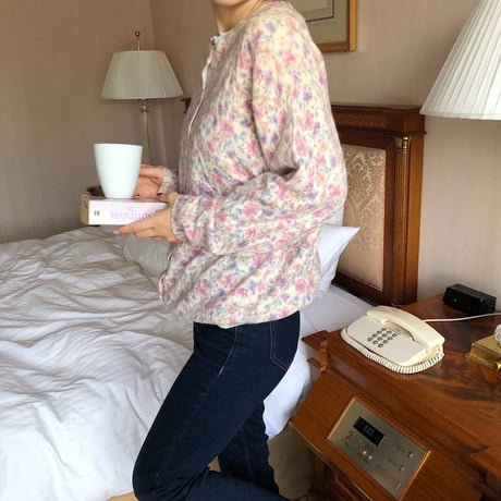 Vintage french floral pattern cardigan