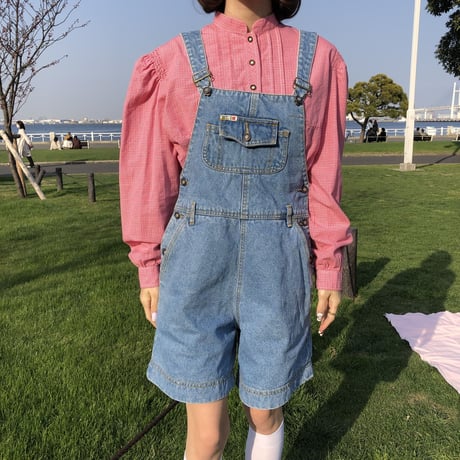 Denim mini overalls