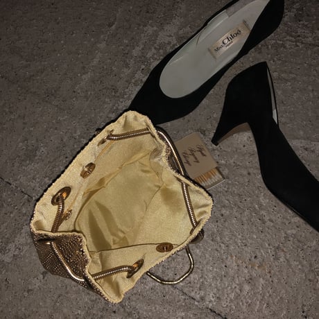 Gold mini hand bag