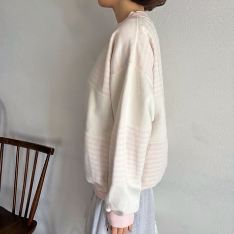 Vintage baby pink stripe sweat