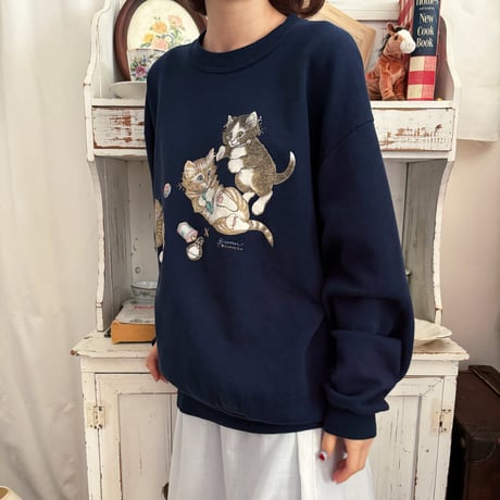 Vintage girly kittens sweat