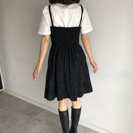 Vintage glitter ribbon black one-piece