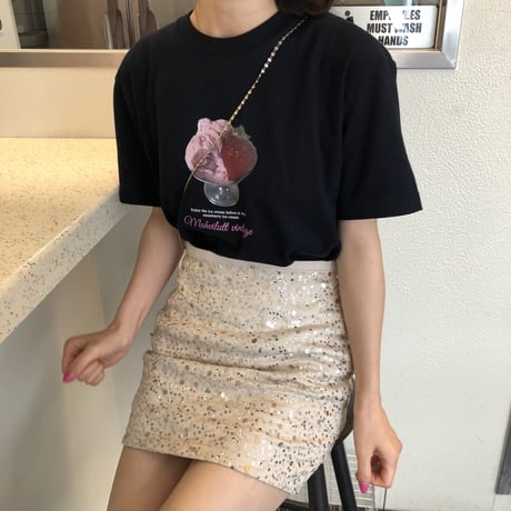 strawberry ice cream T <navy>
