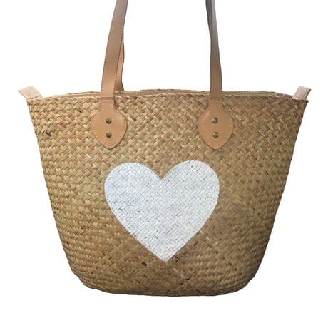 heart basket tote bag