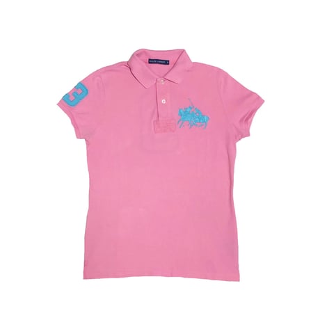 【Used polo shirt】『3』vivid pink