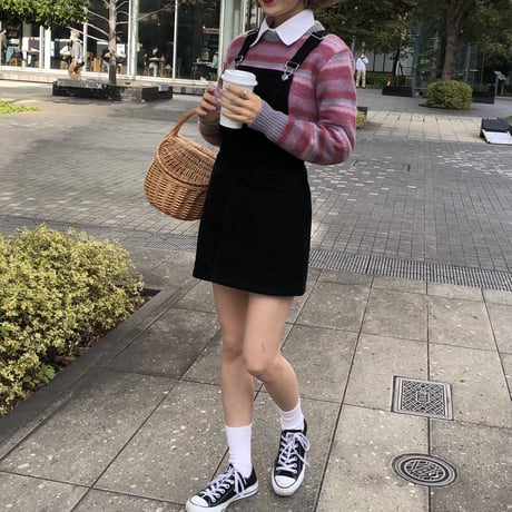 Berry color stripe knit