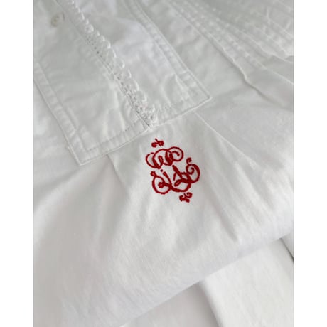 Vintage monogram embroidery cotton dress