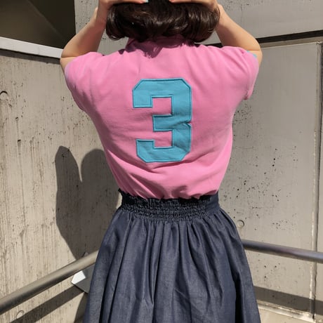 【Used polo shirt】『3』vivid pink