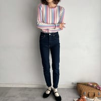 Used ELLE lovely rame stripe tops