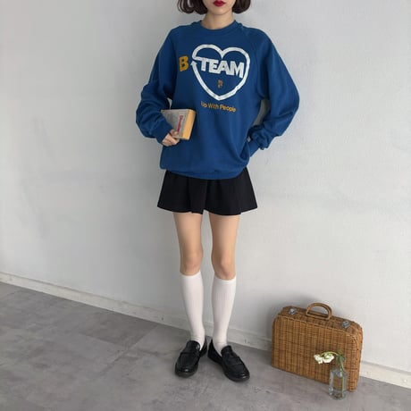 Vintage blue heart & back print sweat