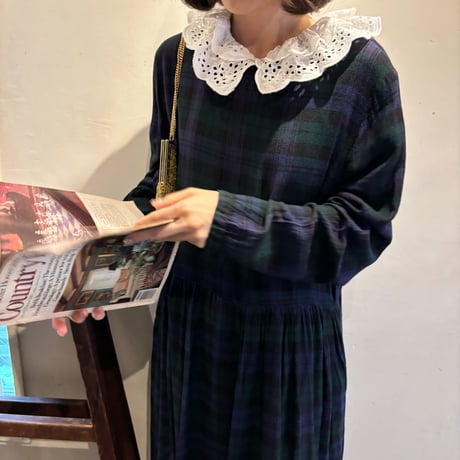 Vintage tartan check one-piece