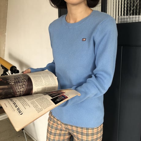 Used polo french blue rib knit