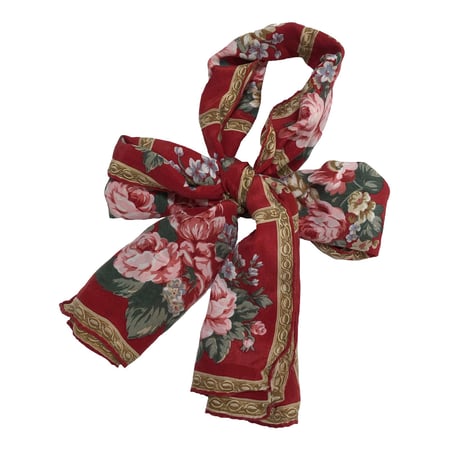 Vintage  scarf【red×rose】