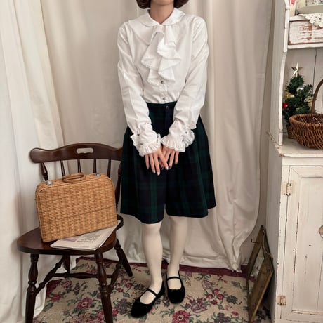 Vintage girly frill white blouse