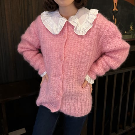 Vintage cotton lace collar blouse