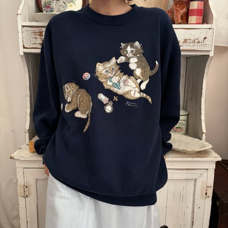 Vintage girly kittens sweat