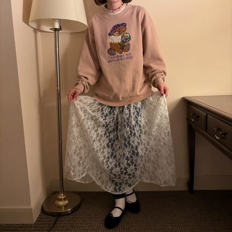 Vintage pink girly bear sweat