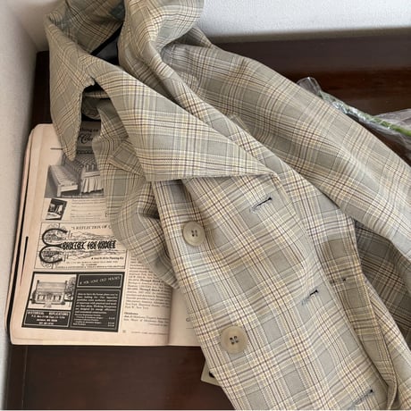 Vintage glen check trench coat