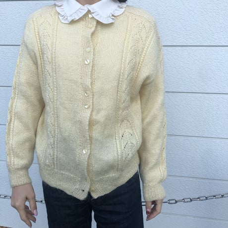 Hand Knitting cream cardigan