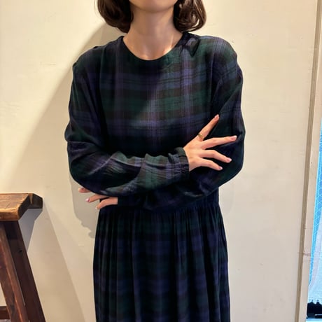 Vintage tartan check one-piece