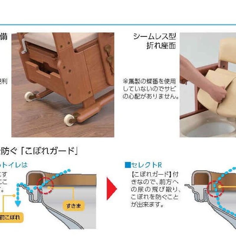 安寿ポータブルトイレ安寿　家具調トイレセレクトR　ノーマル暖房便座　介護