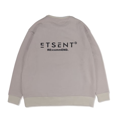 back logo sweat shirt/BEG(ETS-2002)