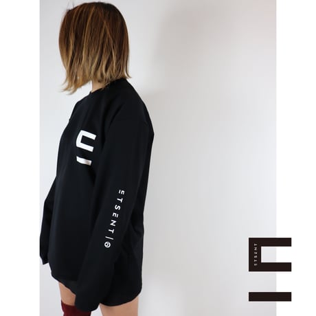 "E" logo long sleeve T-shirt/ BK(ETS-2007)