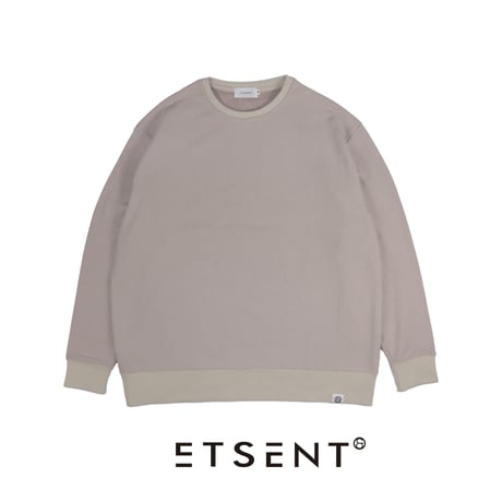 back logo sweat shirt/BEG(ETS-2002)