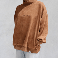 fake suede high neck sweat /BRN(ETS-2019)
