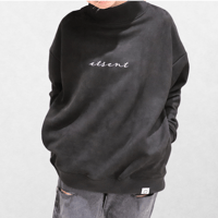 fake suede high neck sweat /BK(ETS-2019)
