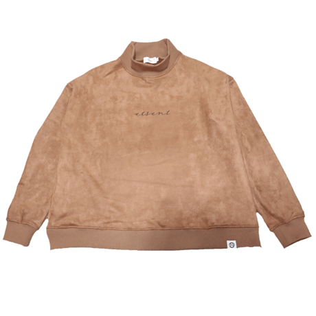 fake suede high neck sweat /BRN(ETS-2019)