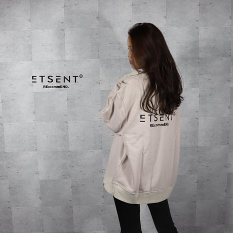 back logo sweat shirt/BEG(ETS-2002)