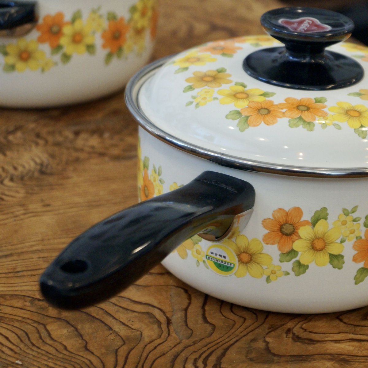 DEADSTOCK Noritakeホーロー鍋 2点セット | 安濃古道具店