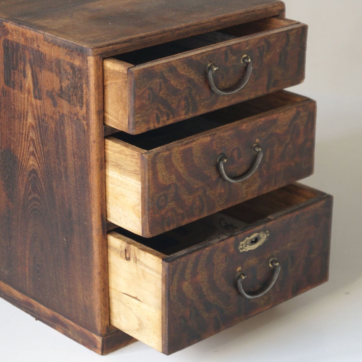 昭和初期 木製3段小引き出し | 安濃古道具店