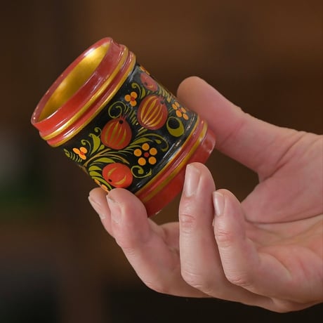 ロシア製 ホフロマ塗ミニカップ＆スプーン