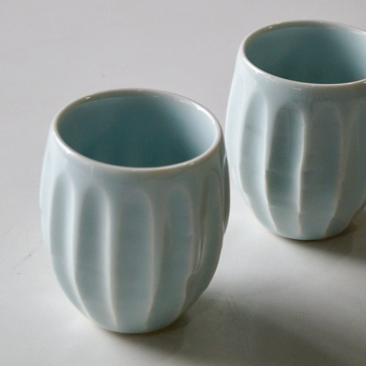 美濃焼 青白磁湯呑 3客セット | 安濃古道具店