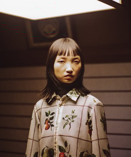 【ya-23104】lace print shirt