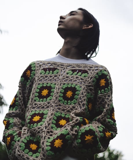 【ya-23106】flower crochet knit