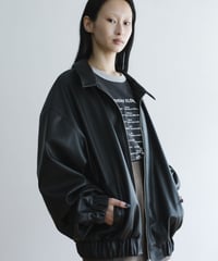 【ya-22102】fake leather drizzler jacket