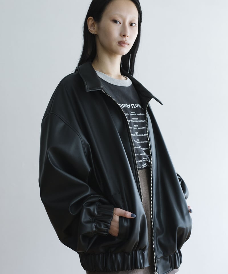 ya-22102】fake leather drizzler jacket | yarden