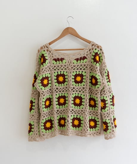 【ya-23106】flower crochet knit