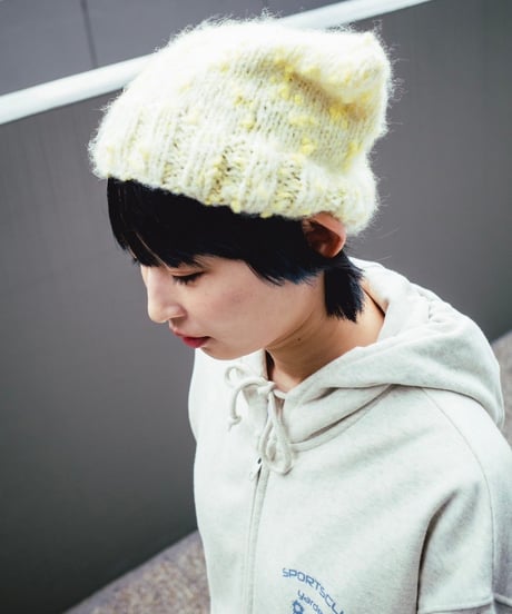 【ya-24101】 fancy yarn cat knit cap