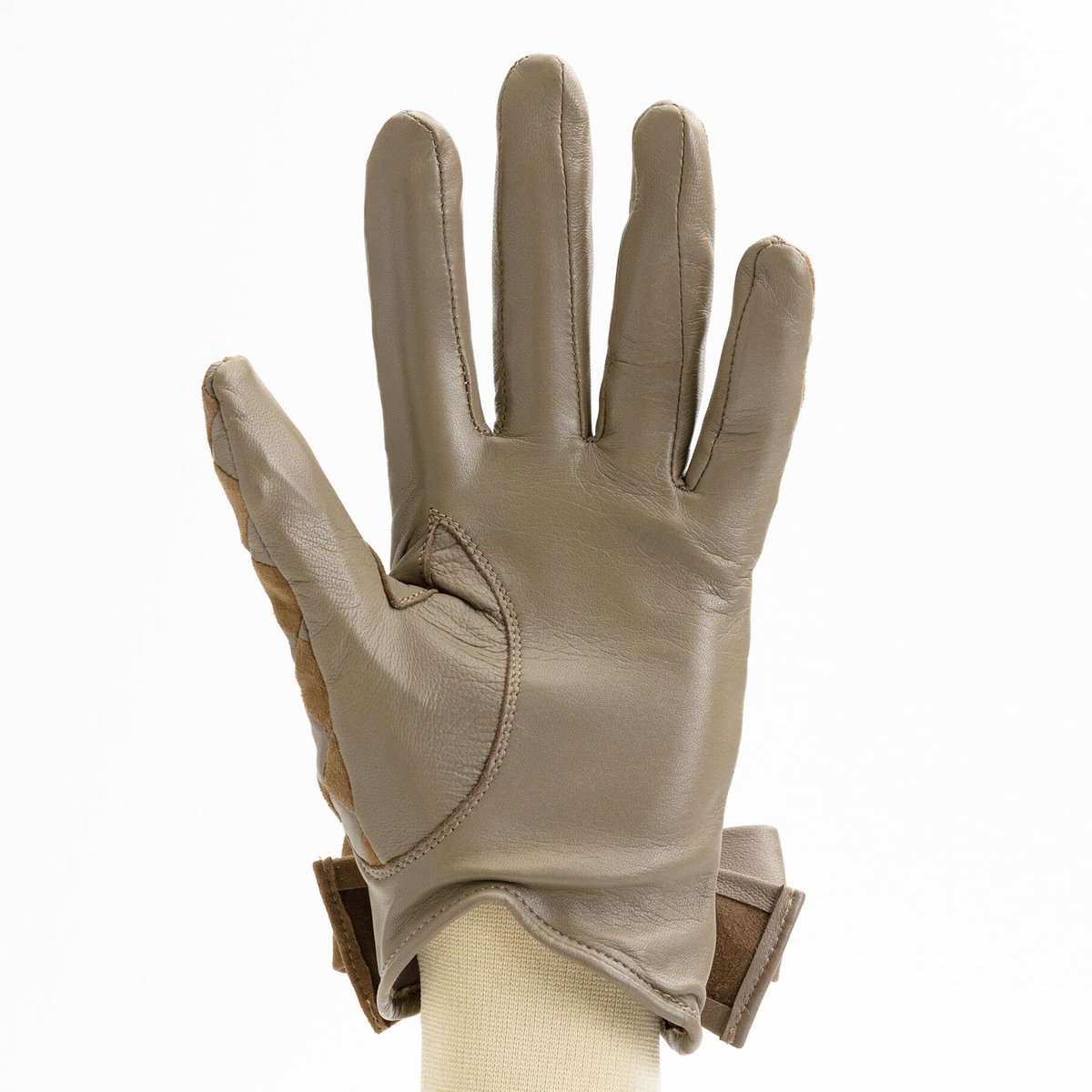 1/25DS革繋ぎ手袋（婦人用）グレージュ | hirata-glove STORE